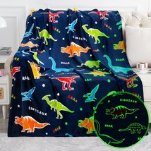Dinosaur Gifts Toys For Kids Boys - Glow In The Dark Blanket Dino Throw Age 1-13 - £44.09 GBP