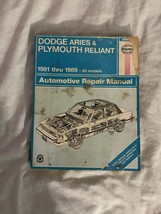 Dodge Aries And Plymouth Reliant 1981-1989 Haynes Automotive Repair Manu... - $10.35
