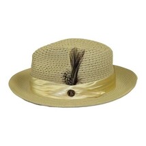 Men's Summer Spring Braid Straw style Hat by BRUNO CAPELO JULIAN JU925 Beige image 5