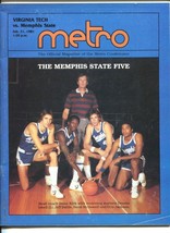 Virginia Tech vs Memphis State NCAA Basketball Game Program 2/21/1981-Cassell... - £38.11 GBP