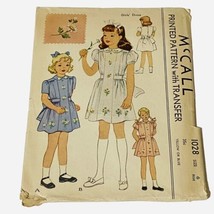 1942 McCall Pattern 1028 Girls Dainty Dress Embroidered Size 6 - £15.16 GBP