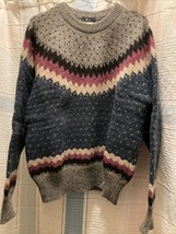 Vintage Woolrich Nordic Fair Isle Wool Sweater Pullover Mens  Medium - £40.18 GBP