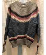 Vintage Woolrich Nordic Fair Isle Wool Sweater Pullover Mens  Medium - £38.65 GBP