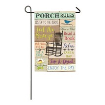 Meadow Creek Porch Rules Decorative Suede Garden Flag- 2 Sided,12.5&quot; x 18&quot; - £11.86 GBP