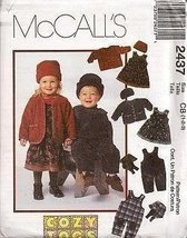 McCall&#39;s Pattern 2437 ~ Toddlers&#39; Jumper, Jacket and Hat or Overalls with Revers - $4.83