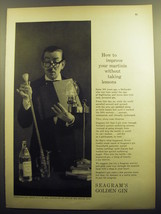 1958 Seagram&#39;s Golden Gin Ad - How to improve your martinis - £14.49 GBP
