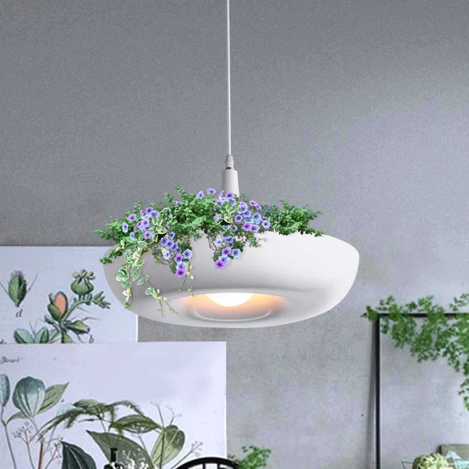 E27 12w aluminum adjustable white hanging garden warm light chandelier thumb200