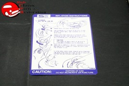 67 68 69 Camaro Space Saver Inflator Instructions Decal - £14.84 GBP