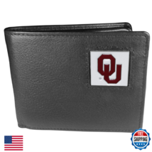 NCAA Siskiyou Sports Oklahoma Sooners Leather Bi-fold Wallet Black - $46.97