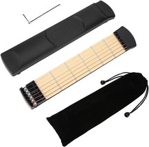 Drfeify Pocket Guitar, Plastic Woode Portable 6 Fret Pocket Guitar Left ... - $31.97