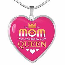 Express Your Love Gifts Mom You are My Queen Heart Pendant Stainless Steel or 18 - £35.57 GBP