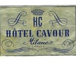 Hotel Cavour Luggage Label Milan Italy Gold Foil - £7.79 GBP