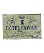 Hotel Cavour Luggage Label Milan Italy Gold Foil - £7.80 GBP