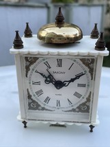 Vintage Alarm Clock Saxony Made In West German. Shelf, Desk,  Working ?? - £34.55 GBP