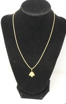 18kt 750 Yellow Gold 17&quot; Chain Necklace &amp; Tree Charm Pendant - £395.07 GBP