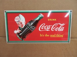 Vintage Drink Coca Cola Its The Real Thing Ande Rooney Porcelain Enamel Sign - £66.24 GBP