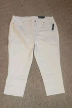 NWT Talbots Flawless Straight Crop 20w Womens White Luxe Stretch Pants M... - $74.99