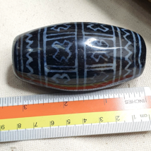 Huge Bead Indus Valley Etched Black Agate Antique Jewelry Beads Pendant - £505.21 GBP