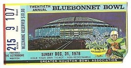 1978 Bluebonnet Bowl ticket stub Georgia Stanford - £57.56 GBP