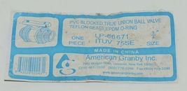 American Granby Inc ITUV 75SE PVC Blocked True Union Ball Valve image 4