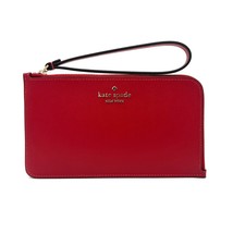 Kate Spade Lucy Medium L-Zip Wristlet in Candied Cherry Leather KD546 New - £108.10 GBP