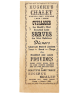 1957 Eugene&#39;s Chalet Restaurant Advertisement Vintage Lake Tahoe Nevada ... - €17,16 EUR