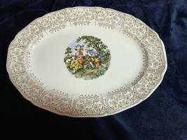 Royal Queen First Quality Original Warranted 22kt Gold Serving Plate Vintage - £38.72 GBP