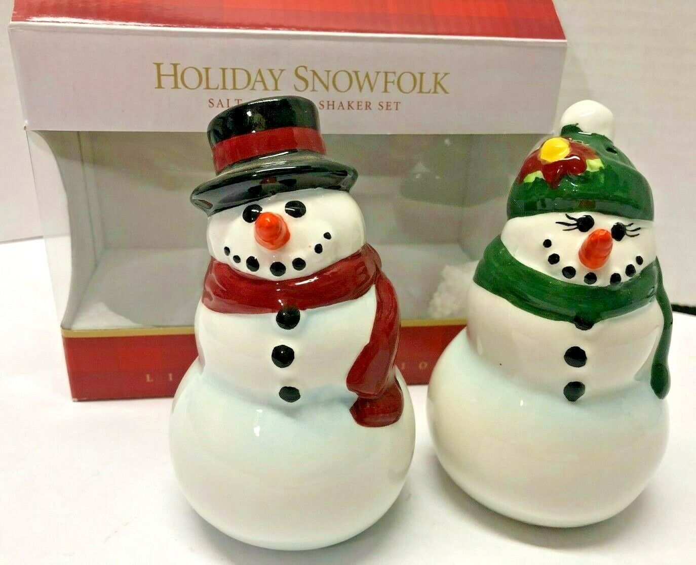 Snowfolk Set of Snowman Snowmen PUBLIX Salt &amp; Pepper Shakers - $14.85