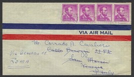 NEW YORK Air Mail Cover- NYC to via Cernobbio to Rome K8 - £2.32 GBP