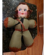 Rare Vtge Honey Lou 14&quot; Military Soldier Girl Scout GUND Doll Cloth Face... - $1,614.63 MXN