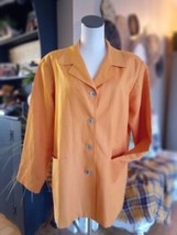 Womens VTG DAVID N Jacket/Blazer SZ 10 Mustard Yellow Shoulder Pads Line... - $10.34