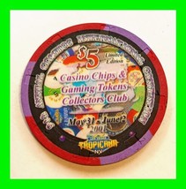 Vintage $5 Casino Chip - 9th Tropicana Las Vegas ANA CC &amp; GTCC Conventio... - $19.79
