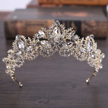 Newest Design European Red Crystal Crown Headwear Bridal Wedding Hair Accessorie - £14.47 GBP