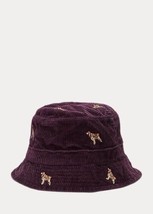 Polo Ralph Lauren Dog-Embroidered Corduroy Bucket Hats L/XL purple - £63.13 GBP