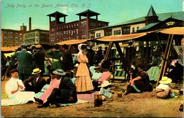 Vtg Postcard 1909 - Jolly Party on the Beach -  Atlantic City New Jersey NJ Q15 - £12.48 GBP