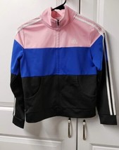 Adidas Girls Jacket Size: Large Kids Full Zip CUTE Pink Blue - £13.30 GBP