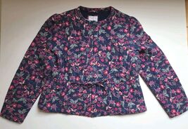 Tommy Bahama Indigo Palms Sweeping Floral Drawstring Waist Jacket Women ... - $139.35 CAD