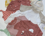 HUGE Lot Bundle of Mixed Baby Clothes &amp; Caps 9 Pieces Newborn to 9 Month... - $24.49