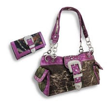 Rhinestone Buckle Concealed carry Camou Handbag with Matching Wallet in ... - £38.55 GBP