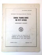 1956 Naval Training “General Training Course For Petty Officers” Assignment Book - £13.45 GBP