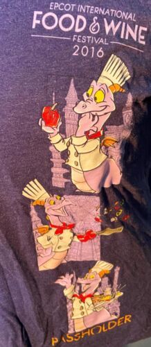 Primary image for T-shirt Disney Parks Epcot Figment Food & Wine 2016 Passholder Adult Sm Purple