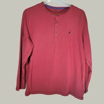 Nautica Polo Mens Shirt XL Red Long Sleeve Classic Fit with Buttons Casual  - £11.50 GBP