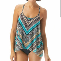 nwt COCO REEF chevron stripe underwire tankini 36 D mesh racerback swim ... - $24.74