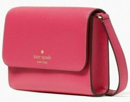 Kate Spade Brynn Flap Saffiano Crossbody Pink Ruby K4804 NWT $239 Retail FS - £66.00 GBP