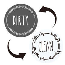 Dishwasher Round Magnet Clean Dirty Sign Double-Sided Dishwasher Magnet Cover(Gr - £1.57 GBP
