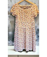 Juicy Couture Womens Cherry Jem Silk Dress Sz 10 Ruffled Cap Sleeves Eas... - $558.76 MXN