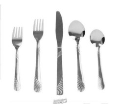 River Etched 20-Piece Stainless Steel Flatware Set - £15.16 GBP