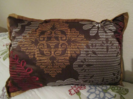 Martha Stewart Brick Lane Brown Pillow 18 X 13 Rectangle Poly Satin Throw - $12.99