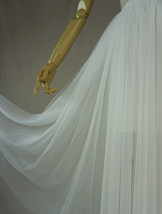 Ivory White Tulle Midi Skirt Women Plus Size Fluffy Tulle Skirt for Wedding image 9