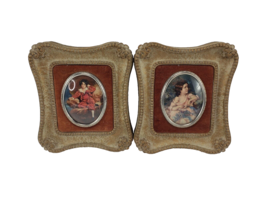 A Cameo Creations Convex Glass Ornate Framed Master Lambton &amp; Spring Flowers Set - $48.39